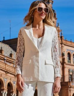 Slim Lace Single Breasted Blazer -Marksandspencer Sale Store MS 10 T83 8313T KY X EC 2