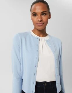 Cotton Rich Crew Neck Cardigan -Marksandspencer Sale Store MS 10 T83 8323T E0 X EC 3