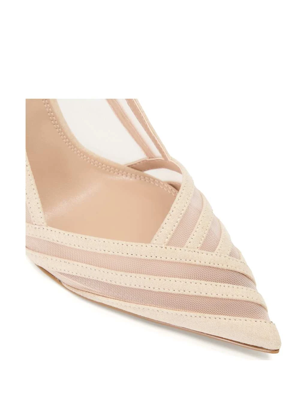 Dune London Suede Mesh Detail Stiletto Heel Court Shoes 3 Dune London Suede Mesh Detail Stiletto Heel Court Shoes - Image 3