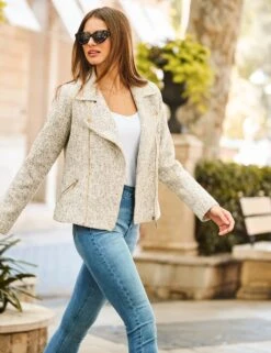 Cotton Rich Biker Jacket -Marksandspencer Sale Store MS 10 T83 8645S V0 X EC 4