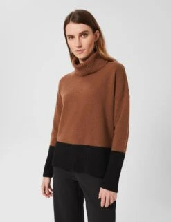 Merino Wool Rich Colour Block Jumper