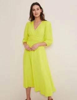 V-Neck Midi Waisted Dress -Marksandspencer Sale Store MS 10 T83 8789T R0 X EC 2