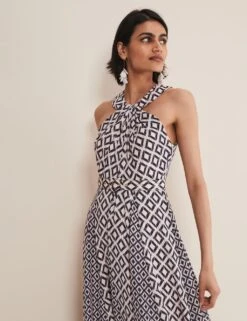 Printed Strappy Belted Midi Swing Dress 9 Printed Strappy Belted Midi Swing Dress -Marksandspencer Sale Store MS 10 T83 8822T NZ X EC 2