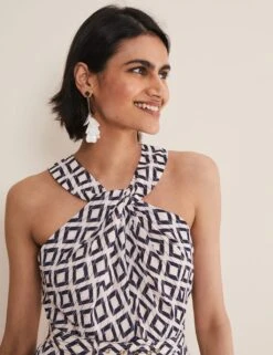 Printed Strappy Belted Midi Swing Dress 11 Printed Strappy Belted Midi Swing Dress -Marksandspencer Sale Store MS 10 T83 8822T NZ X EC 4