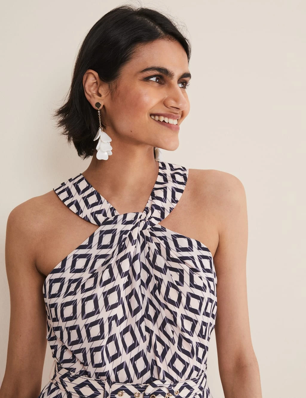 Printed Strappy Belted Midi Swing Dress 6 Printed Strappy Belted Midi Swing Dress - Image 6