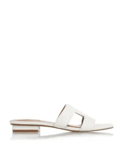 Dune London Leather Block Heel Sliders