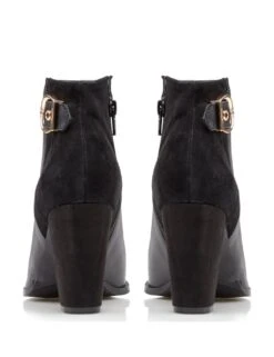 Dune London Leather Buckle Block Heel Ankle Boots -Marksandspencer Sale Store MS 10 T83 8829S Y0 X EC 3
