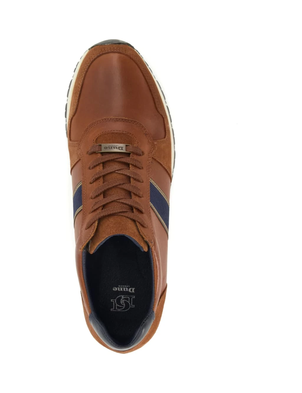 Dune London Leather Lace Up Stripe Trainers 3 Dune London Leather Lace Up Stripe Trainers - Image 3