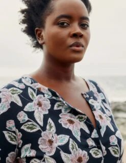 Cotton Rich Floral Midi Waisted Dress 8 Cotton Rich Floral Midi Waisted Dress -Marksandspencer Sale Store MS 10 T83 9337S F0 X EC 2