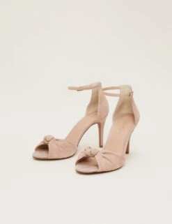 Suede Ankle Strap Stiletto HeelSandal