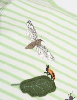 Frugi Organic Cotton Striped Insect T-Shirt (0-5 Yrs) -Marksandspencer Sale Store MS 10 T94 9674S J0 X EC 3