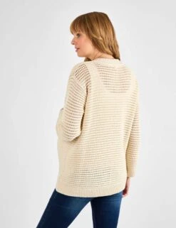 Maternity Cotton Blend Pointelle Cardigan -Marksandspencer Sale Store Maternity Cotton Blend Pointelle Cardigan 3