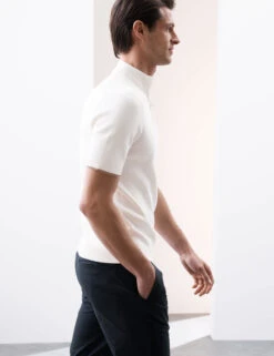 Mercerised Cotton Performance Knitted Polo -Marksandspencer Sale Store Mercerised Cotton Performance Knitted Polo 4