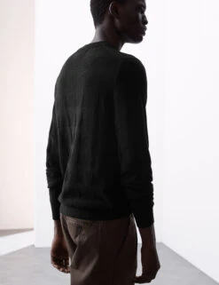 Mercerised Cotton Textured Knitted Jumper -Marksandspencer Sale Store Mercerised Cotton Textured Knitted Jumper 4