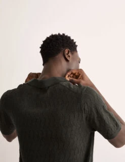 Jaeger Merino Wool Rich Knitted Polo Shirt With Silk -Marksandspencer Sale Store Merino Wool Rich Knitted Polo Shirt with Silk 3