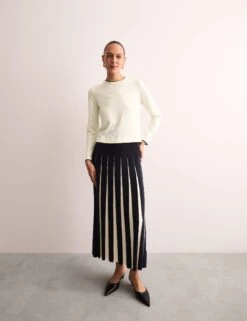 Jaeger Merino Wool Rich Tipped Detail Jumper