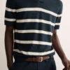 Jaeger Merino Wool With Silk Striped Knitted Polo Shirt -Marksandspencer Sale Store Merino Wool with Silk Striped Knitted Polo Shirt