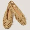 MONSOON Metallic Woven Bow Flat Ballet Pumps