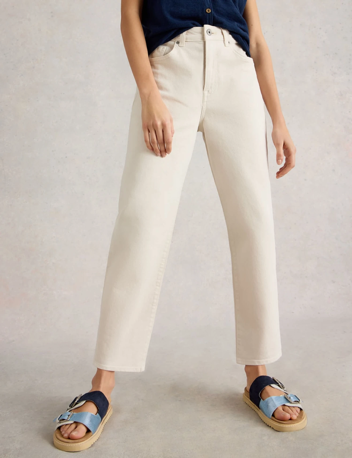WHITE STUFF Mid Rise Tapered Cropped Jeans 2 WHITE STUFF Mid Rise Tapered Cropped Jeans - Image 2