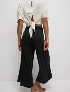 Modal Rich Ribbed Relaxed Culottes -Marksandspencer Sale Store Modal Rich Ribbed Relaxed Culottes 2