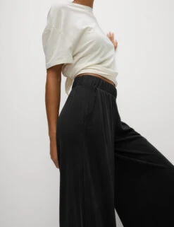 Modal Rich Ribbed Relaxed Culottes -Marksandspencer Sale Store Modal Rich Ribbed Relaxed Culottes 3