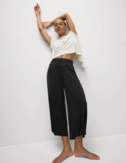 Modal Rich Ribbed Relaxed Culottes -Marksandspencer Sale Store Modal Rich Ribbed Relaxed Culottes 4