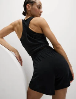 Modal Rich Ribbed Relaxed High Waisted Yoga Shorts -Marksandspencer Sale Store Modal Rich Ribbed Relaxed High Waisted Yoga Shorts 3