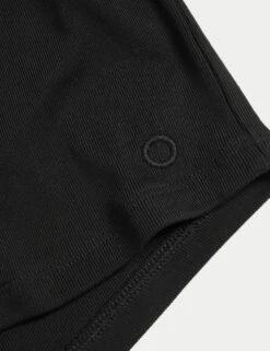 Modal Rich Ribbed Relaxed High Waisted Yoga Shorts -Marksandspencer Sale Store Modal Rich Ribbed Relaxed High Waisted Yoga Shorts 5