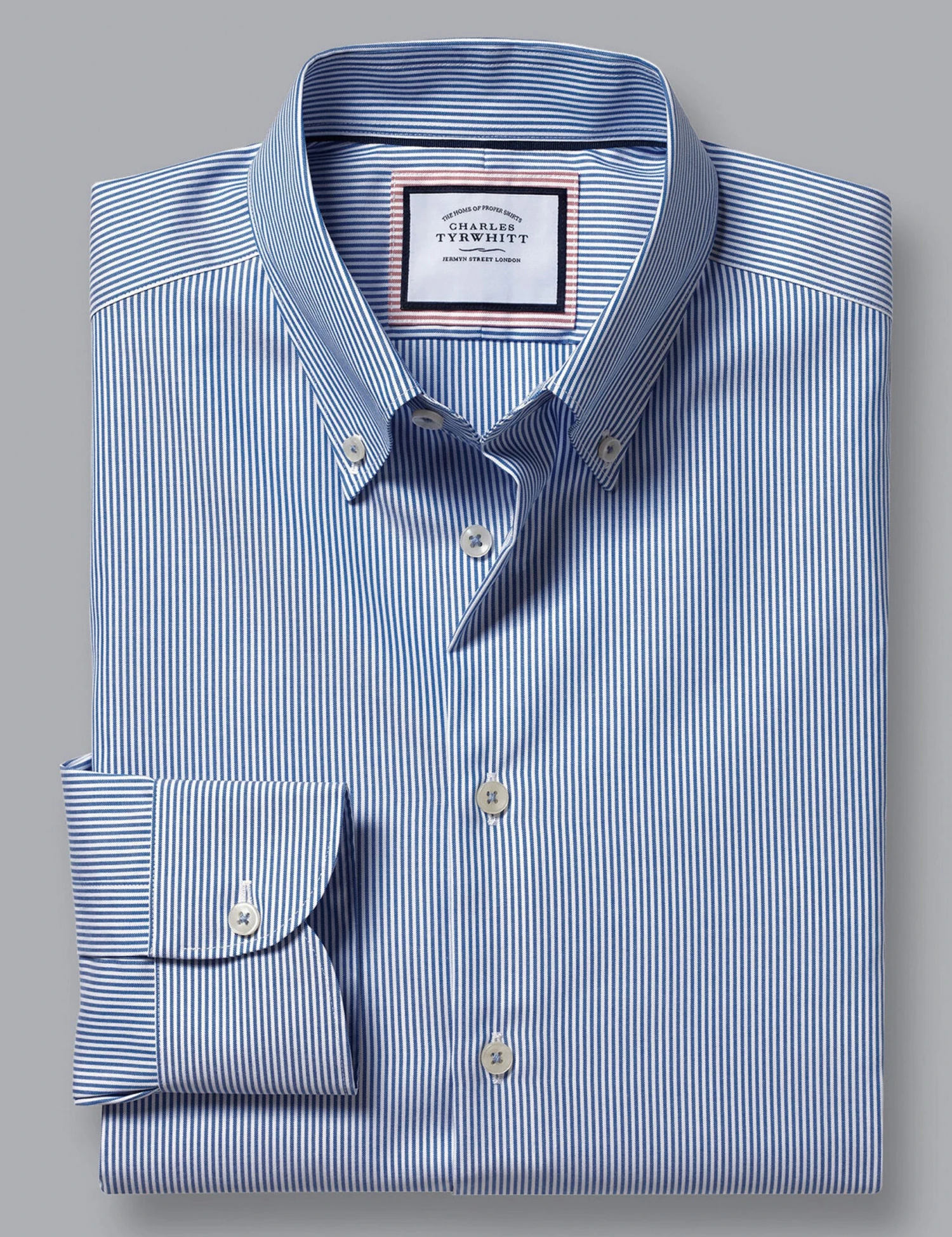 Non Iron Pure Cotton Striped Oxford Shirt 2 Non Iron Pure Cotton Striped Oxford Shirt - Image 2