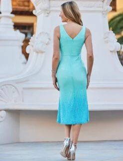 Ombre Sequin Wrap Detail V-Neck Midi Dress -Marksandspencer Sale Store Ombre Sequin Wrap Detail V Neck Midi Dress 2