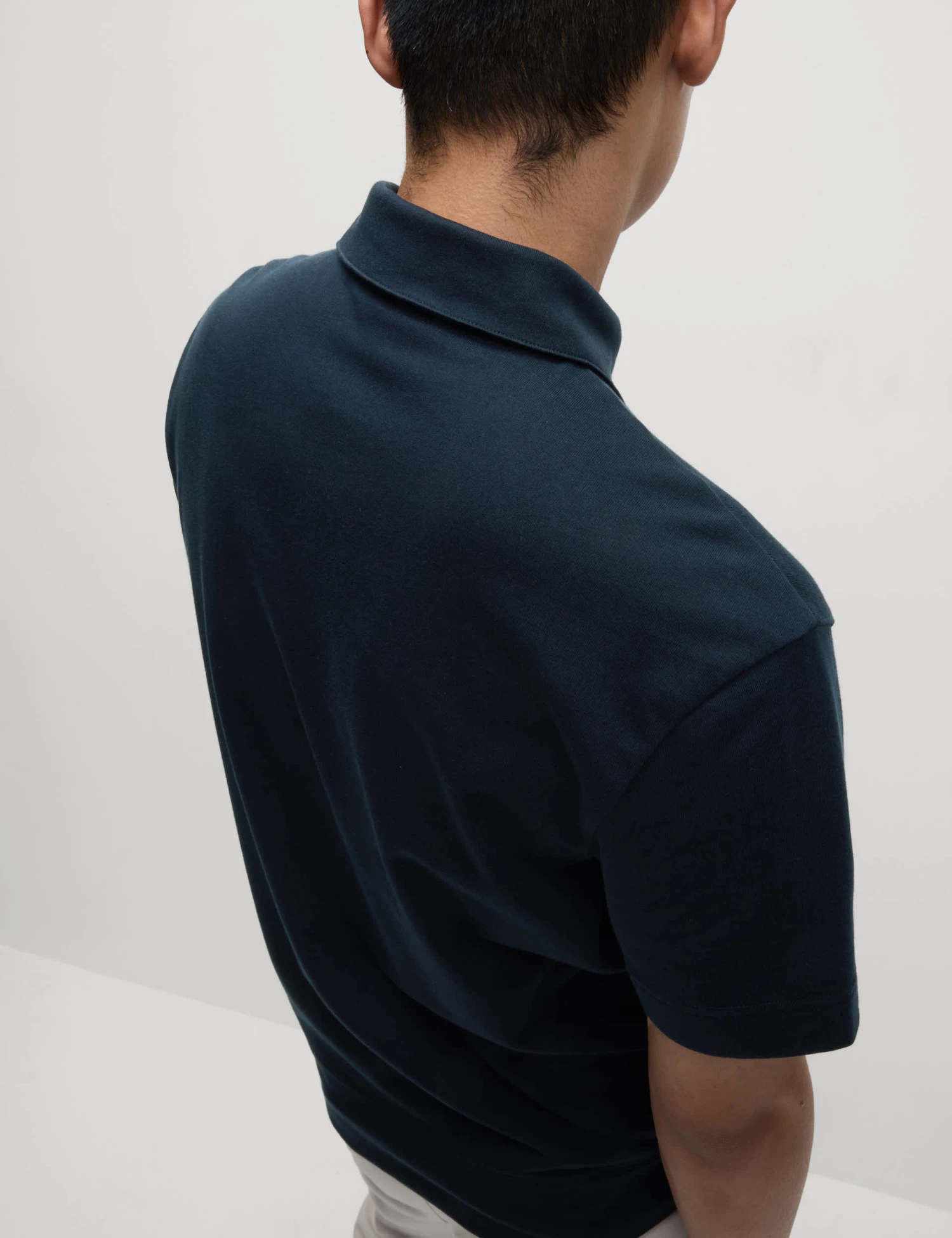 Oversized Fit Cotton Rich Textured Polo Shirt 4 Oversized Fit Cotton Rich Textured Polo Shirt - Image 4