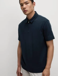 Oversized Fit Cotton Rich Textured Polo Shirt 25 Oversized Fit Cotton Rich Textured Polo Shirt -Marksandspencer Sale Store Oversized Fit Cotton Rich Textured Polo Shirt 5