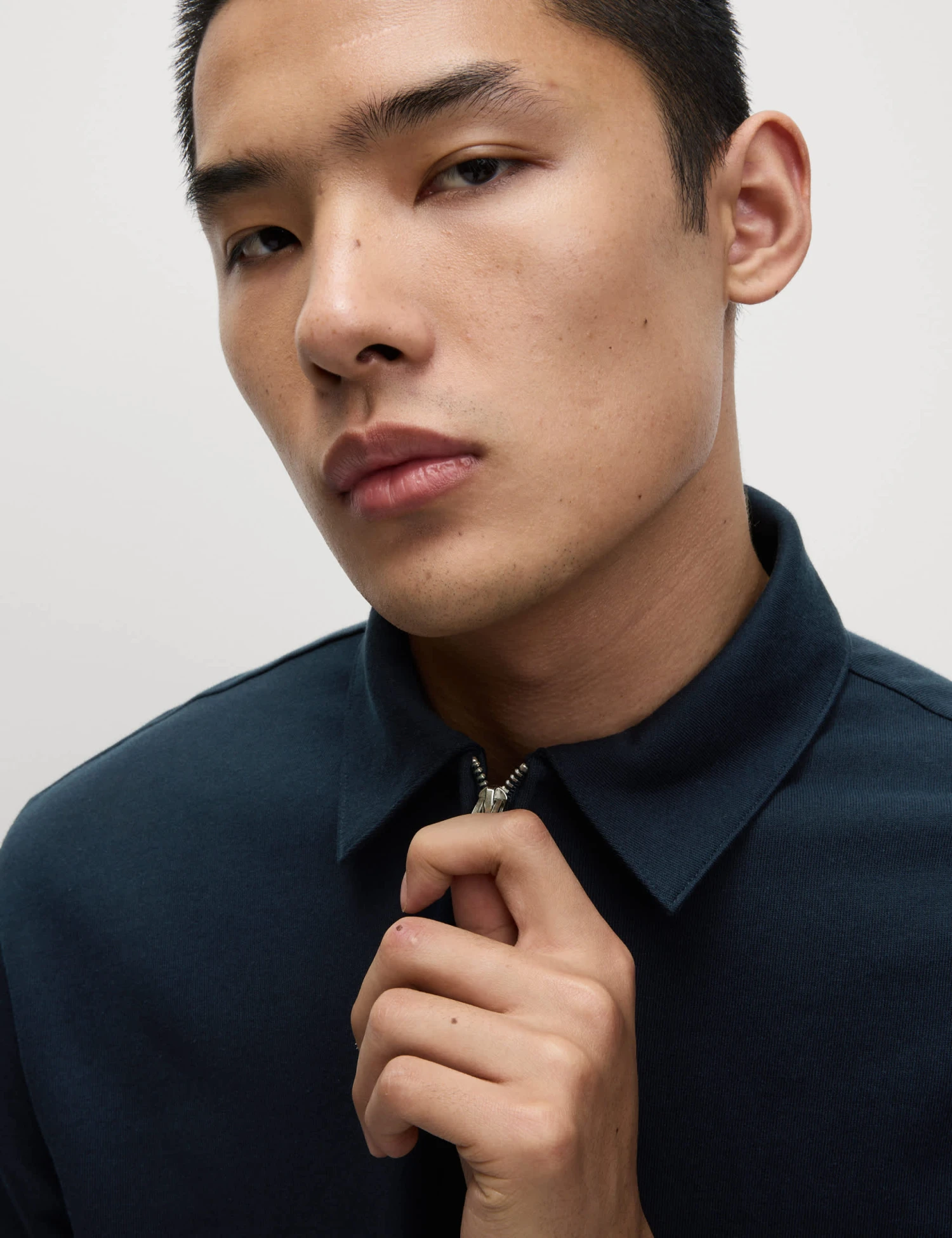 Oversized Fit Cotton Rich Textured Polo Shirt 1 Oversized Fit Cotton Rich Textured Polo Shirt