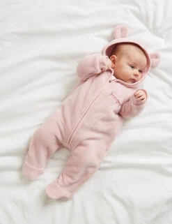 Personalised Pink Fleece Onesie (0-18 Mths)