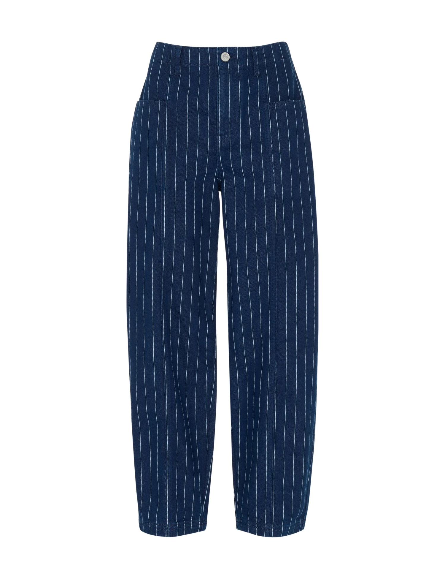 Whistles Pinstripe High Waisted Barrel Jeans 2 Whistles Pinstripe High Waisted Barrel Jeans - Image 2