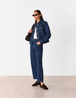 Whistles Pinstripe High Waisted Barrel Jeans 10 Whistles Pinstripe High Waisted Barrel Jeans -Marksandspencer Sale Store Pinstripe High Waisted Barrel Jeans 2