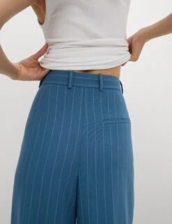 Pinstripe Pleat Front Wide Leg Trousers -Marksandspencer Sale Store Pinstripe Pleat Front Wide Leg Trousers 2