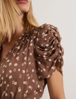 Polka Dot Tie Waist Midi Tiered Dress -Marksandspencer Sale Store Polka Dot Tie Waist Midi Tiered Dress 5