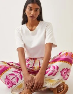 MONSOON Printed Elasticated Waist Wide Leg Trousers -Marksandspencer Sale Store Printed Elasticated Waist Wide Leg Trousers 2