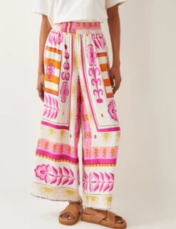 MONSOON Printed Elasticated Waist Wide Leg Trousers