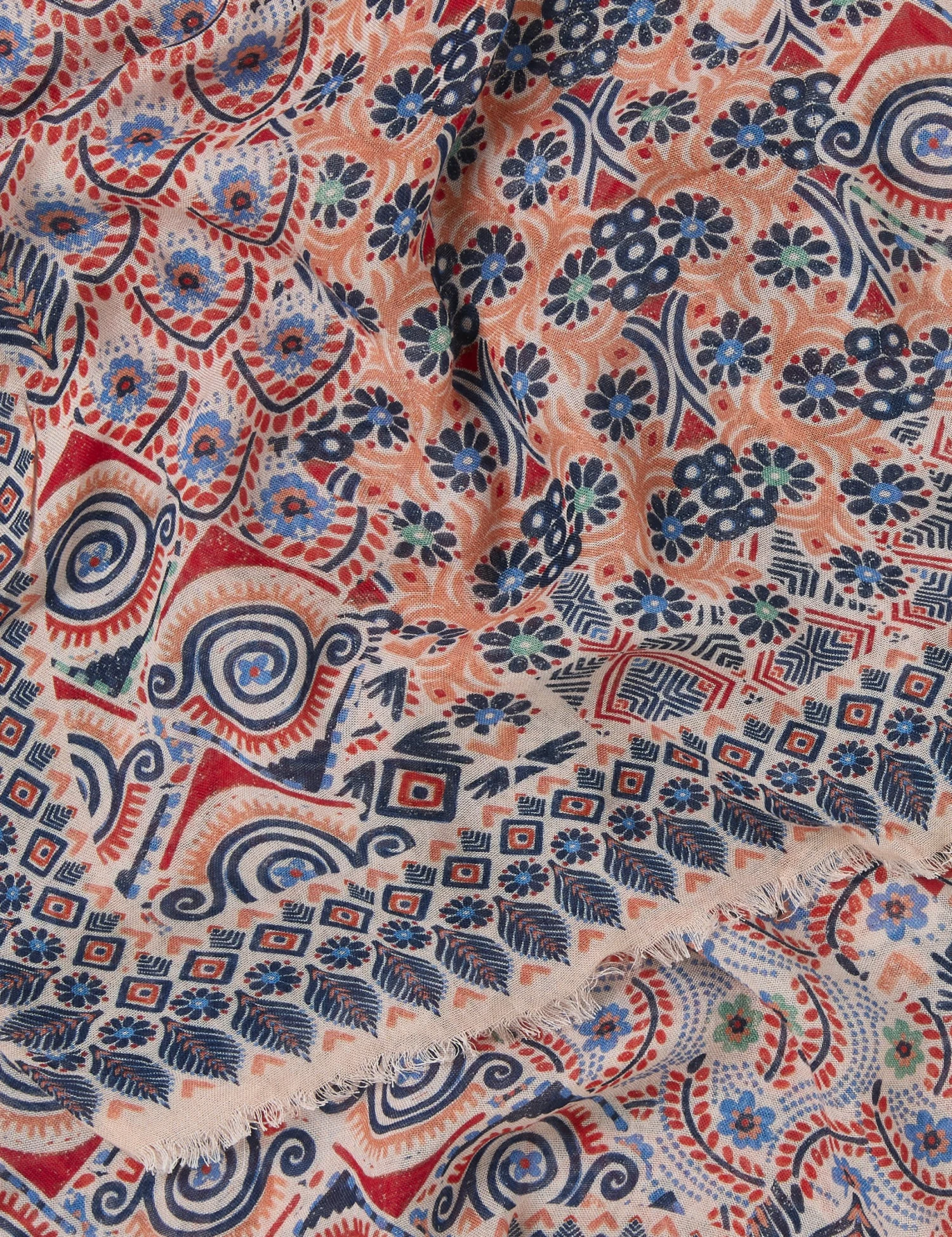 Printed Patchwork Square Scarf 2 Printed Patchwork Square Scarf - Image 2