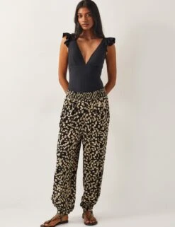 MONSOON Printed Straight Leg Trousers -Marksandspencer Sale Store Printed Straight Leg Trousers 2