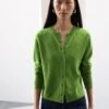 Pure Cashmere Crew Neck Relaxed Cardigan