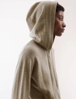 Pure Cashmere Zip Up Hoodie