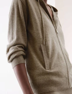 Pure Cashmere Zip Up Hoodie -Marksandspencer Sale Store Pure Cashmere Zip Up Hoodie 4