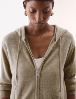 Pure Cashmere Zip Up Hoodie -Marksandspencer Sale Store Pure Cashmere Zip Up Hoodie 5