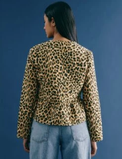 Pure Cotton Animal Print Quilted Jacket -Marksandspencer Sale Store Pure Cotton Animal Print Quilted Jacket 2