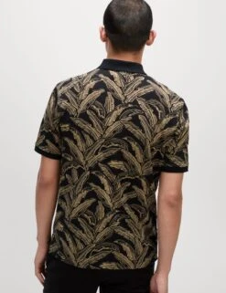 Pure Cotton Banana Leaf Print Polo Shirt -Marksandspencer Sale Store Pure Cotton Banana Leaf Print Polo Shirt 4
