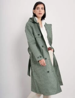 Pure Cotton Belted Hooded Longline Trench Coat 10 Pure Cotton Belted Hooded Longline Trench Coat -Marksandspencer Sale Store Pure Cotton Belted Hooded Longline Trench Coat 2