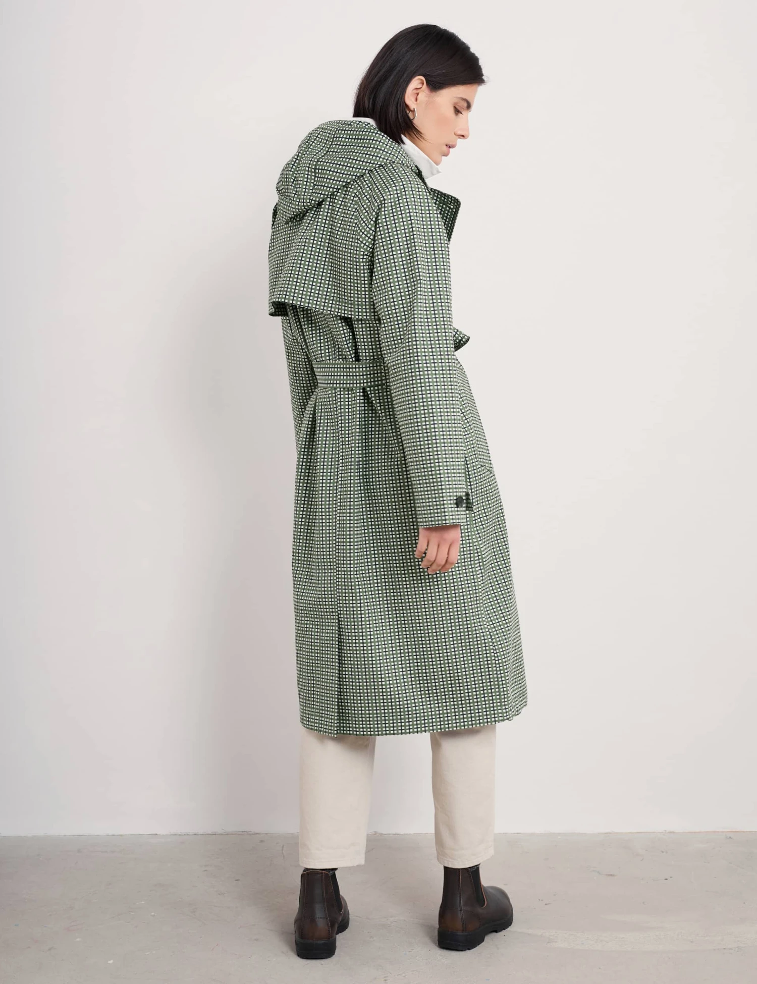 Pure Cotton Belted Hooded Longline Trench Coat 4 Pure Cotton Belted Hooded Longline Trench Coat - Image 4